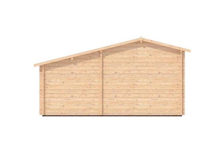 Alpholz Gerätehaus Deco Gartenhaus aus Holz in natur, Holzhaus mit 44 mm Wandstärke, Blockbohlenhaus mit Montagematerial imprägniert 5,3x3,5m