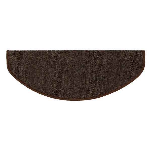 FLOORDIREKT Stufenmatte London - mit Umkettelung - Dunkelbraun - Halbrund - 23,5 x 65 cm