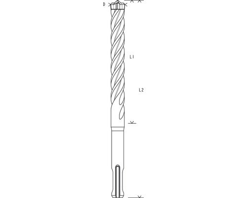 Hammerbohrer SDS plus-7X 8 x 50 x 115 mm