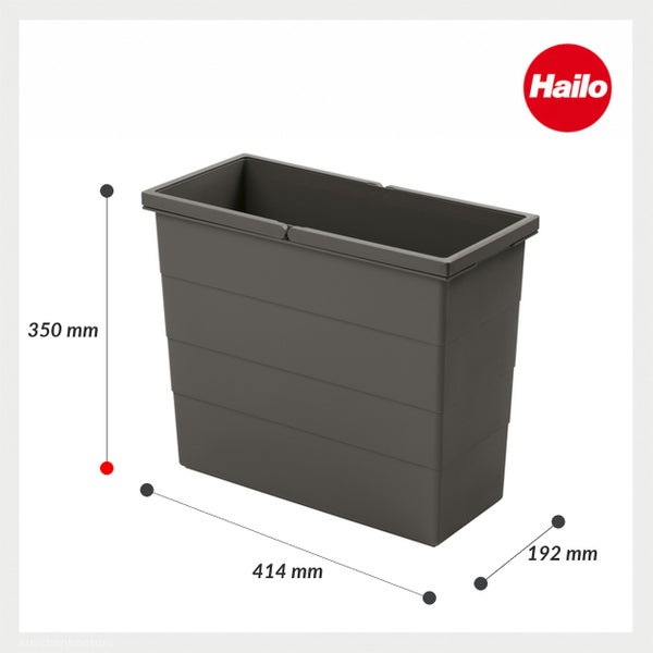 Hailo Abfalleimer Einsatz aus Kunststoff mit Maßen 414 mm mal 192 mm mal 350 mm für Mülltrennsysteme