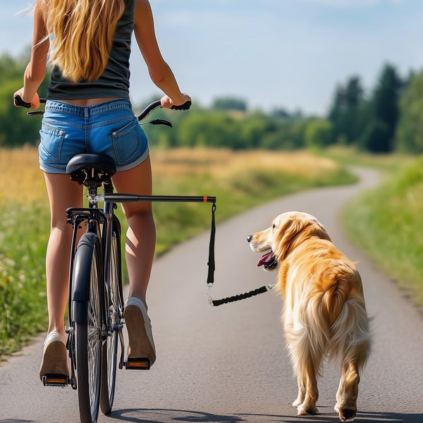 PawHut Fahrradleine für Hunde Fahrrad Hundeleine Einfache Installation und Demontage Hundeleine für Fahrrad, Radfahren, Training, Joggen, Schwarz