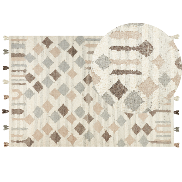 Teppich KAGHTSRASHEN Beige 200 x 300 cm Wolle Kelim