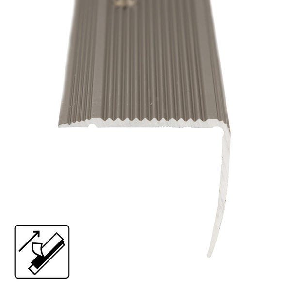 FLOORDIREKT Stufenkantenprofil Integral - Eckig und Selbstklebend - Champagner - 3 x 2 x 100 cm
