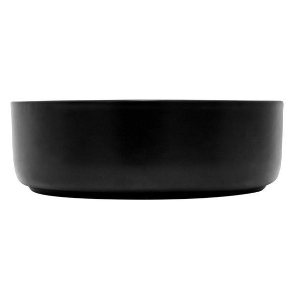 ML-Design Waschbecken aus Keramik in Schwarz matt Ø 360 x 120 mm mit Ablaufgarnitur, Runde Aufsatzwaschbecken, Moderne Waschtisch Waschschale Waschplatz Handwaschbecken, für Badezimmer / Gäste-WC