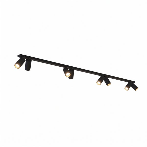 Moderne LED Schienenleuchte mit mehreren verstellbaren Strahlern zur gezielten Beleuchtung in Innenräumen.