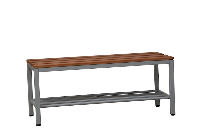 PROREGAL Sitzbank Seal Freistehend Grau/Buche Ohne Rückenlehne Mit Schuhrost HxBxT 40 x 100 x 40 cm Holz