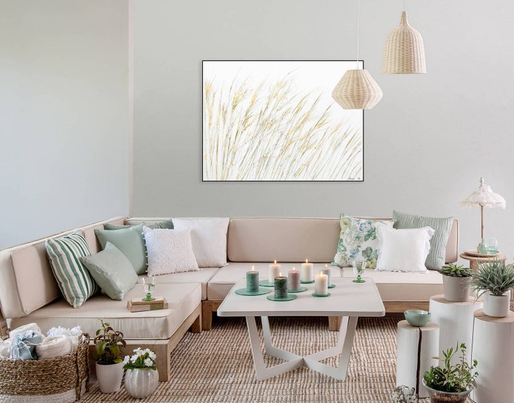 Handgemaltes Gemälde Acrylfarbe 100x75cm Beige