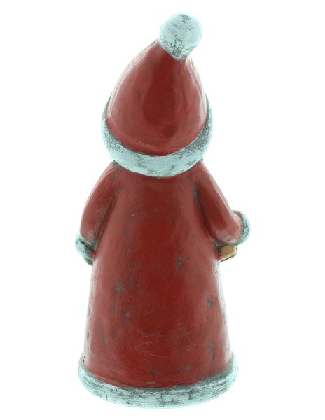 FRANK FLECHTWAREN | Santa Geschenk, 10 x 8 x 22 cm, POLYRESIN