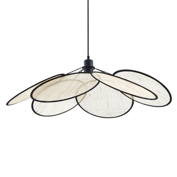 Lindby Pendelleuchte Astraia (Landhaus, Vintage Rustikal) aus Textil (1 flammig E27) - Deckenlampe Esstischlampe Hängelampe Hängeleuchte Wohnzimmerleuchte