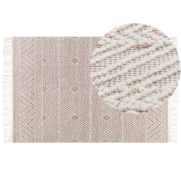 Teppich KESTEL Braun Beige 160 x 230 cm Wolle
