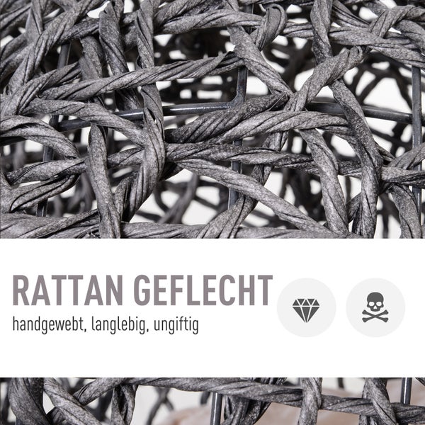 PawHut Katzenhaus aus Rattan, Ø52 x 58 cm, PE-Rattan, Silbergrau
