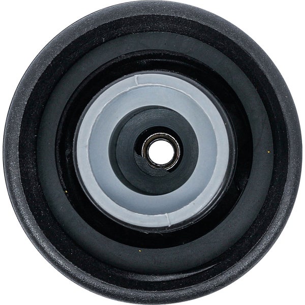 Schwarzer Gerätefuß aus Gummi mit zentraler Öffnung