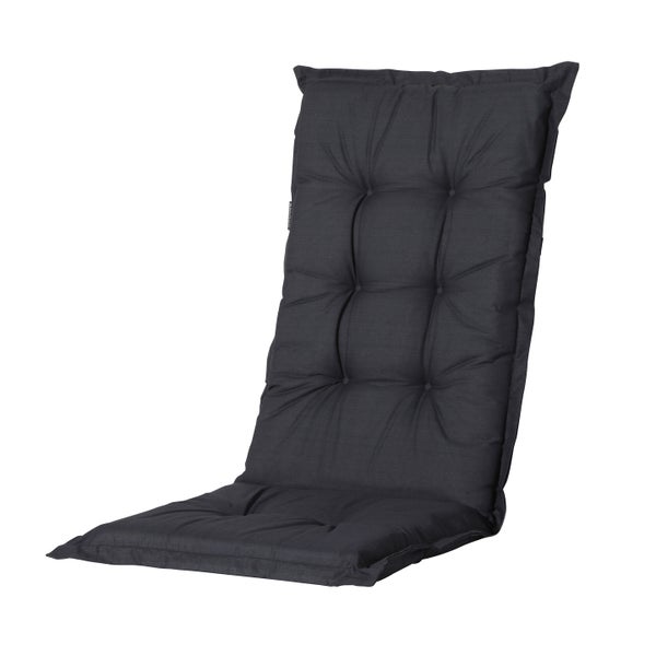 Hochlehnerauflage Basic schwarz - Ca. 123x50 cm - 4er-Set