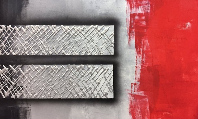 Das Wandbild -Silver Fury- 200x60x2 cm handgemaltes Unikat