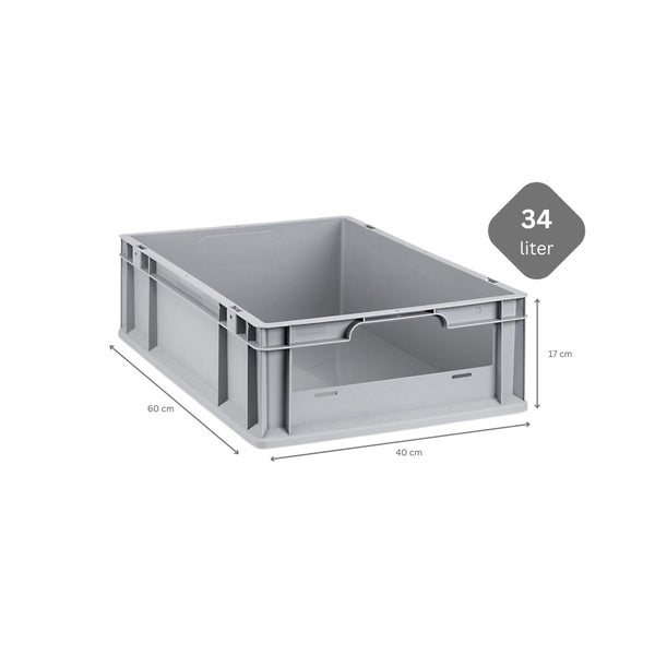 PROREGAL SparSet 10x Eurobox NextGen Insight HxBxT 17 x 40 x 60 cm 34 Liter Front Offen Eurobehälter Transportbox
