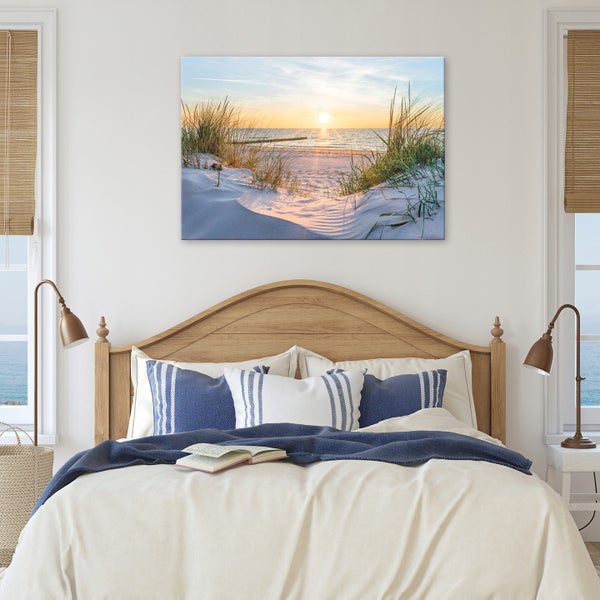 Bilder Strand Meer Modern Leinwandbild Wohnzimmer 100X70 cm