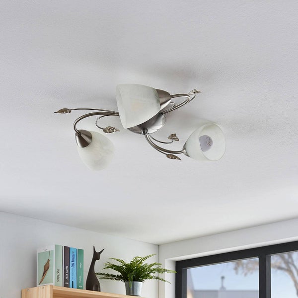 Deckenleuchte mit drei Leuchten und Blätterdesign