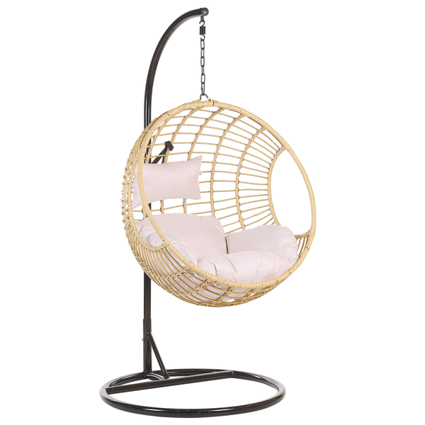 Hängesessel mit Gestell ASPIO Polyrattan Naturfarben