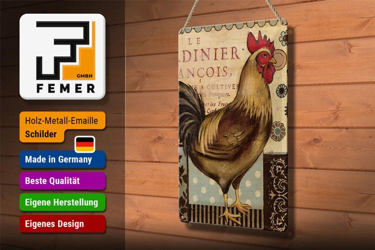 Blechschild Spruch 20x30cm Nostalgie Huhn Vintage Antik