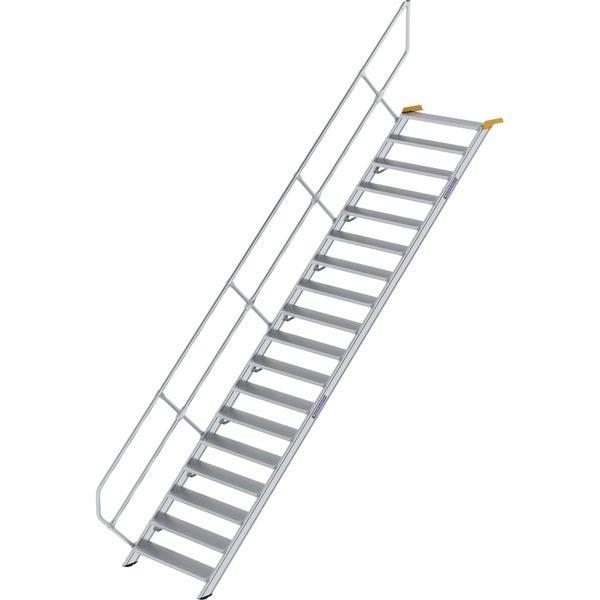 Günzburger Steigtechnik Treppe 45° Stufenbreite 1.000 mm 18 Stufen Aluminium geriffelt - 600358