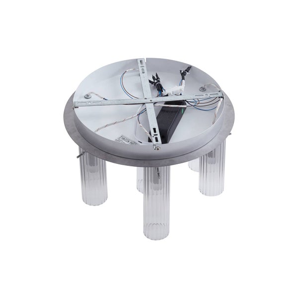 Lucande LED Deckenleuchte Korvitha dimmbar (Modern) in Alu aus Glas (5 flammig, ) - Lampe Deckenlampe Wohnzimmerleuchte
