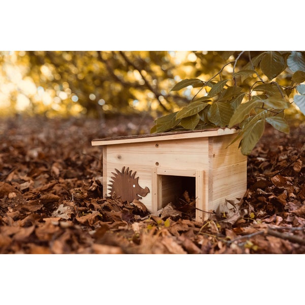 Igelhaus CULT at home Igelbau 34x28x22 cm Bausatz zum selber bauen braun aus Holz