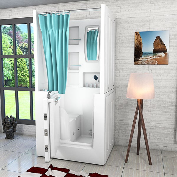 Seniorendusche Wanne Whirlpool S02D-WP-TH-B-L 100x78x205cm