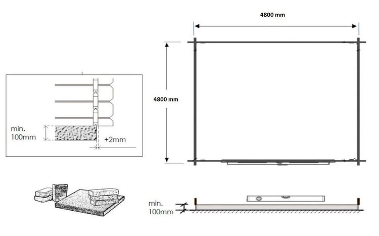 Gartenhaus, Gerätehaus 25m2 - 5x5m - 40mm
