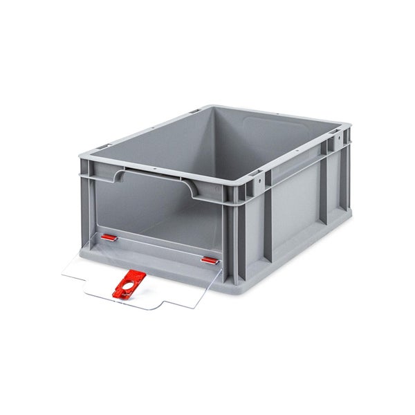 PROREGAL SuperSparSet 10x Eurobox NextGen Insight Cover HxBxT 17 x 30 x 40 16 Liter Niedrig/Rot Eurobehälter Transportbox