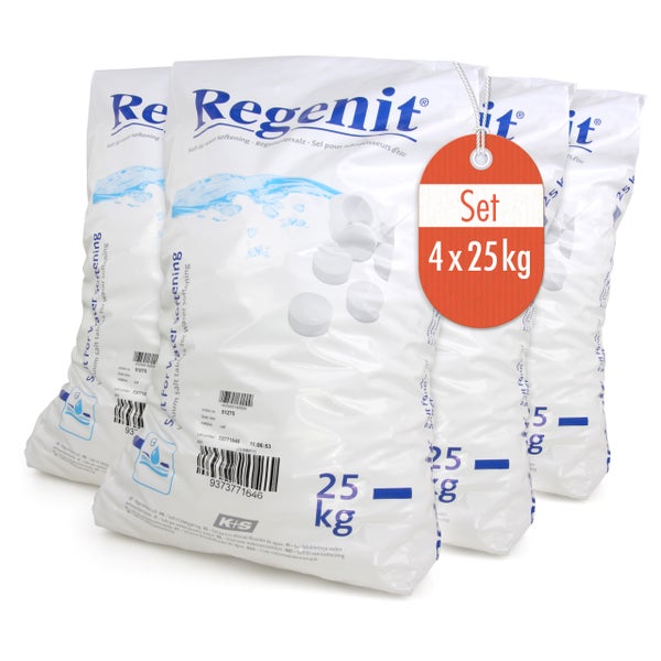 Regenit Regeneriersalz Tabletten, 4 Säcke à 25 kg, zur Wasserenthärtung