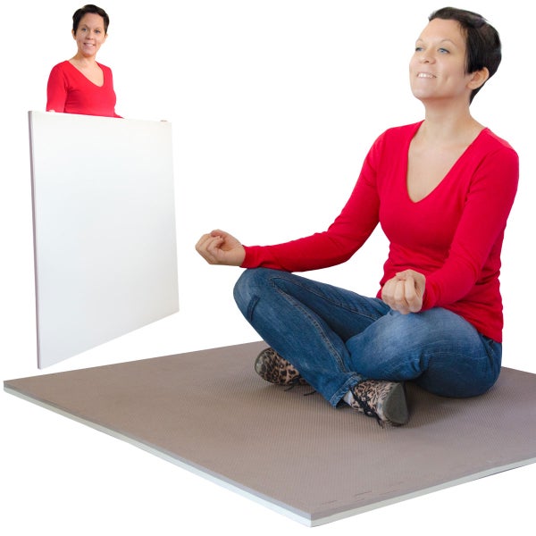 90x90cm XL Trainingsmatte - 25mm dicke Sportmatte mit Rand Beige Braun
