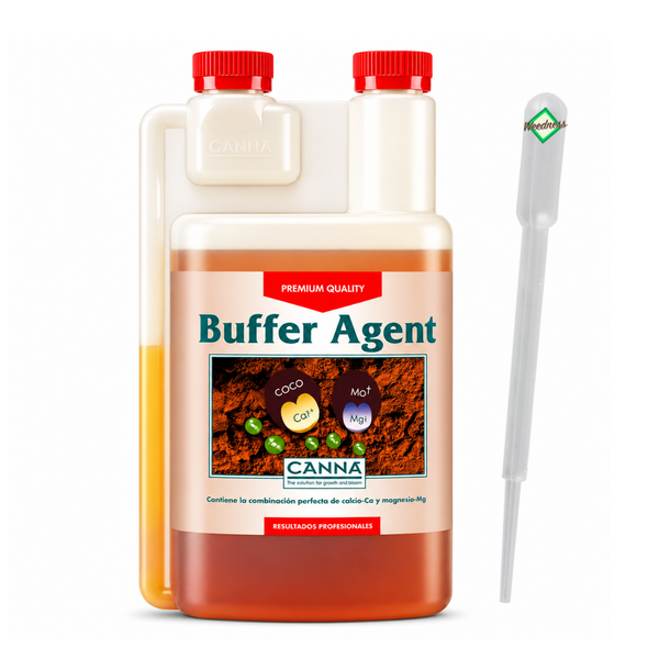 CANNA Buffer Agent Pflanzendünger in einer Flasche mit Pipette zur Kalzium und Magnesium Ergänzung.