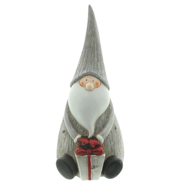 Dekofigur Weihnachtswichtel mit Geschenk