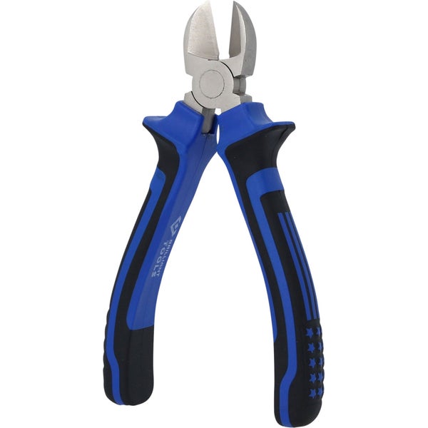 Seitenschneider mit blau-schwarzem Griff