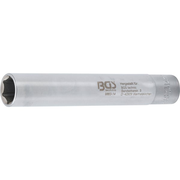 BGS Steckschlüssel-Einsatz Sechskant extra tief Antrieb Innenvierkant 10 mm (3/8) 14 mm - 9863-14