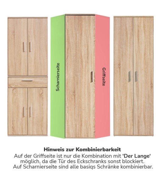 mokebo Eckschrank in Braun 'Der Lange', Schrank, Aufbewahrungsschrank oder Mehrzweckschrank