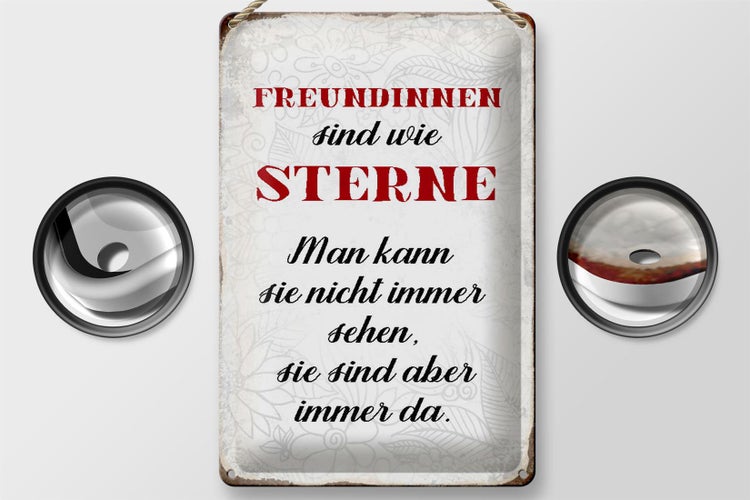 Blechschild Spruch 20x30cm Freundinnen sind wie Sterne