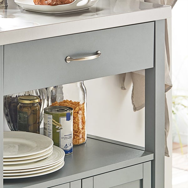 Küchenwagen mit Schublade und Ablageflächen für Geschirr und Vorräte