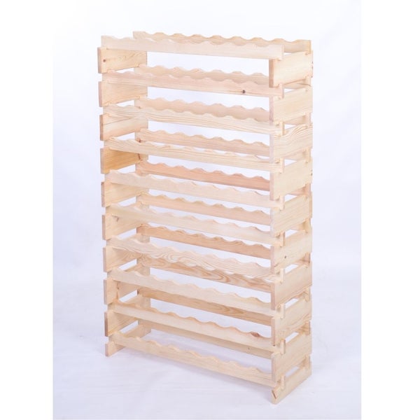 Weinregal VINOTECA FLEX PRO HxBxT 135x84x28cm 80 Flaschen auf 10 Ebenen Massives Kiefernholz Natur unbehandelt