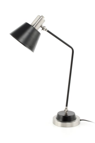 Minimalistische Tischlampe mit Kegel Schirm in Silber schwarz | Wohnzimmer Esszimmer Leuchte