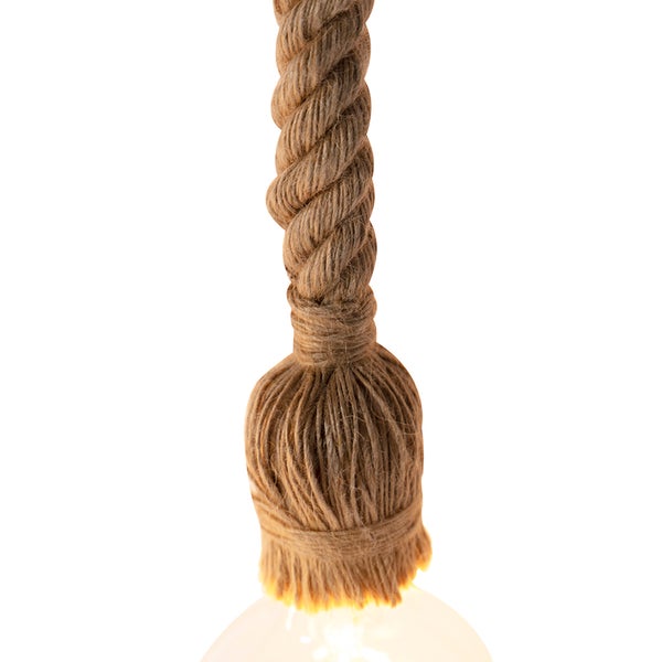 Hanfseil-Hängeleuchte Detail