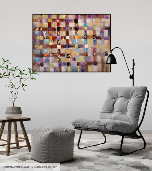 Handgemaltes Gemälde Acrylfarbe 100x75cm Bunt