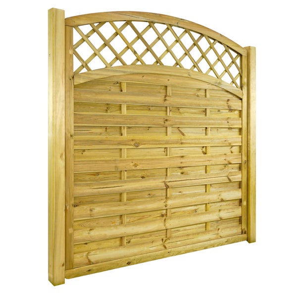 Holzzaun mit Rankgitter für den Garten