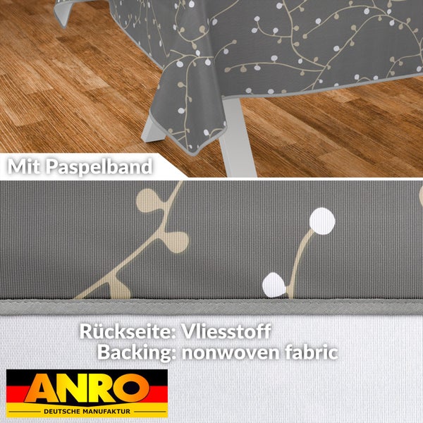 Tischdecke mit Blumenmuster und Paspelband