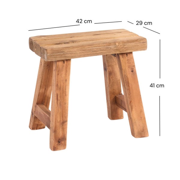 Sitzhocker Rustic Teakholz massiv 08 honigfarben gewachst