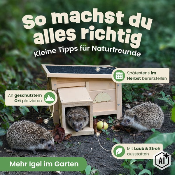 Igelhaus aus Holz mit Tipps zur Platzierung und Ausstattung im Garten