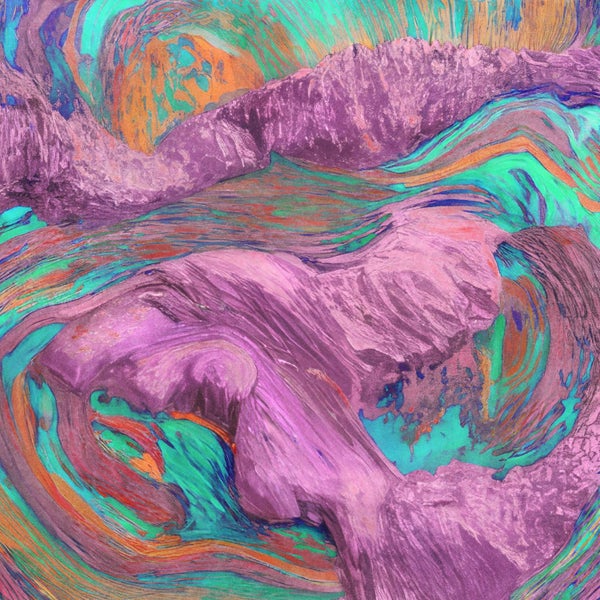 Abstraktes, mehrfarbiges Wellenmuster für kreative Wandgestaltung