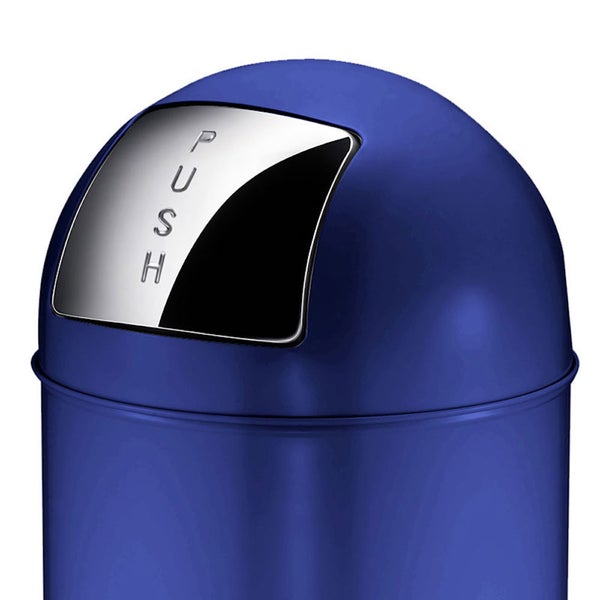 PROREGAL Abfallbehälter Mit Pushdeckel & Inneneimer Aus Metall 40 Liter HxBxT 74 x 34 x 34 cm Blau