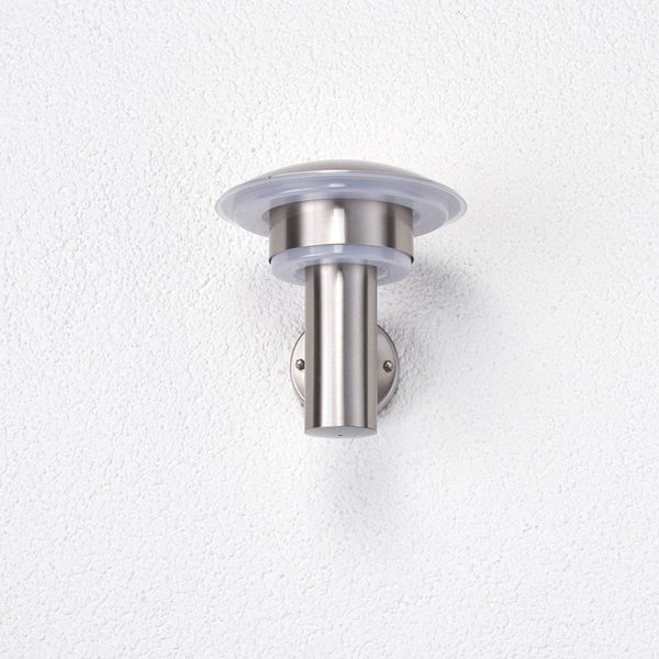 Lindby LED Wandlampe / Wandleuchte außen, Edelstahl Kunststoff Außenwandleuchte spritzwassergeschützt IP44 8,1W Außenleuchte