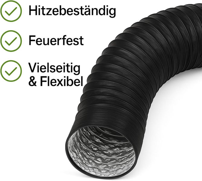Schwarzer flexibler Schlauch, Verkauf am Stück, Menge entspricht Meter.